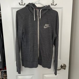 Nike Heather Grey Zip Up Hoodie (L)